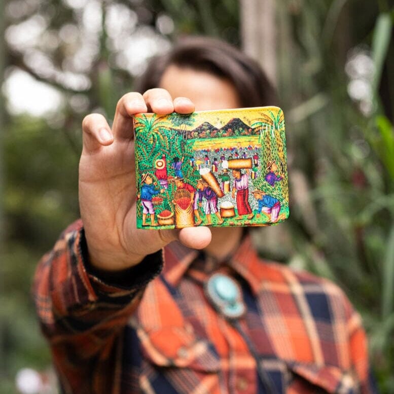 Warm Sunset Leather Art Wallet